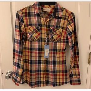 Barbour aspen tailored flannel shirt size 4